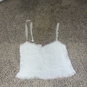 Edikted White Lace Crop Top